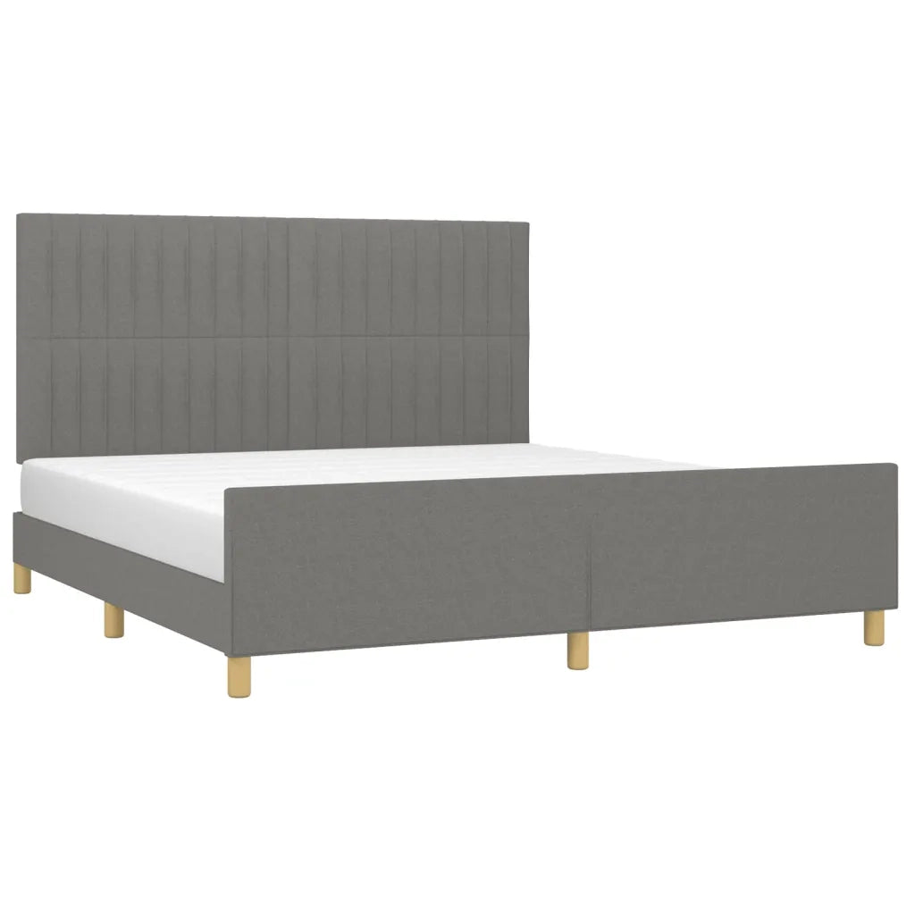 Giroletto con Testiera Grigio Scuro 180x200 cm in Tessuto cod mxl 60001