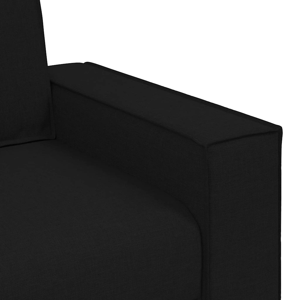 Divano a 3 posti Nero 180 cm Tessuto