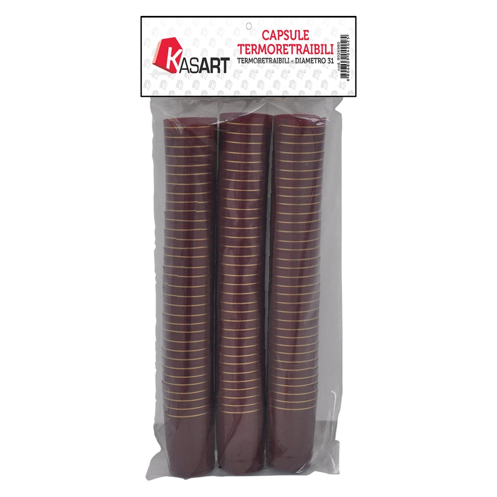 1cf capsule termoretraibili per bottiglie spumante bordeaux - ø33 x  h 55 mm cod:ferx.8026994nlm