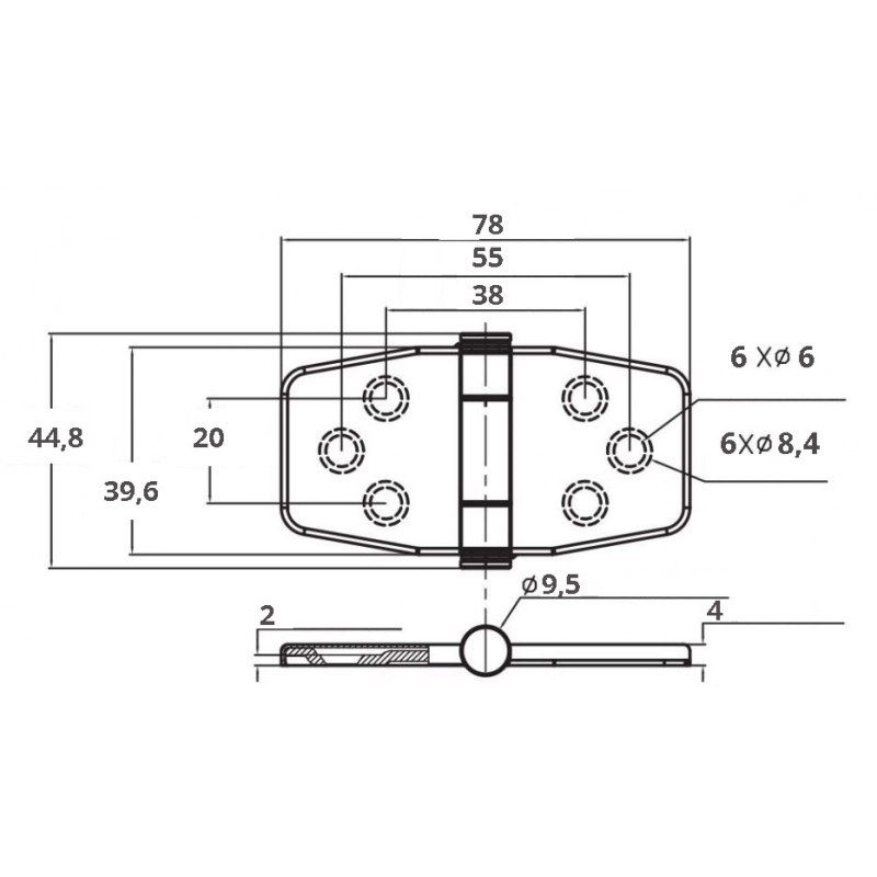 CERNIERA INOX 316 CON COPERTURA