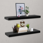 Mensole a Muro Galleggianti 2 pz Nere 80x20x3,8 cm cod mxl 63782