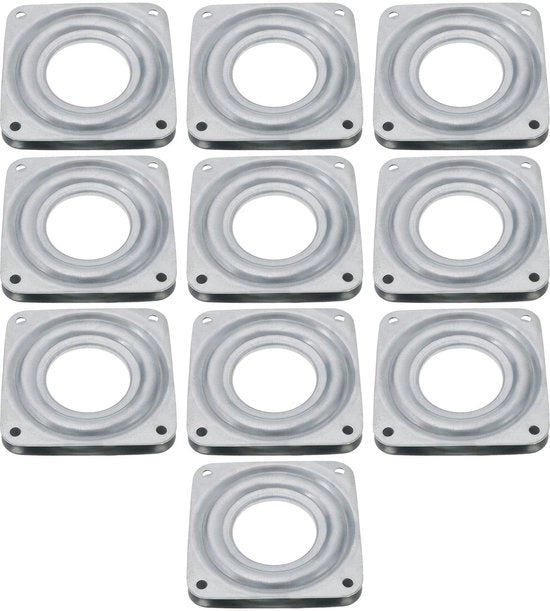 Set di 10 dischi rotanti in metallo d'acciaio inossidabile - argento - per mobili e ufficio
