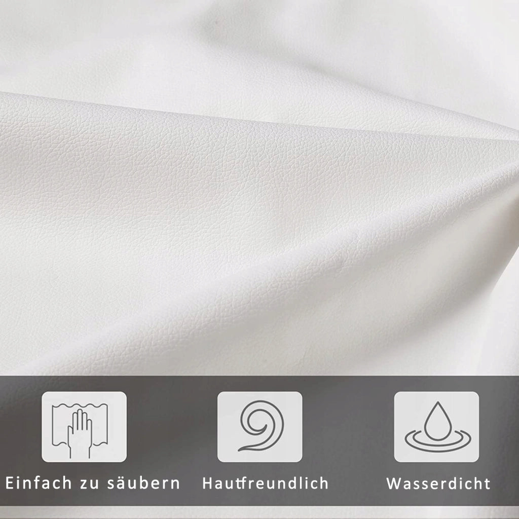 Letto imbottito 140x200 con LED, idraulico, bianco - Xylo