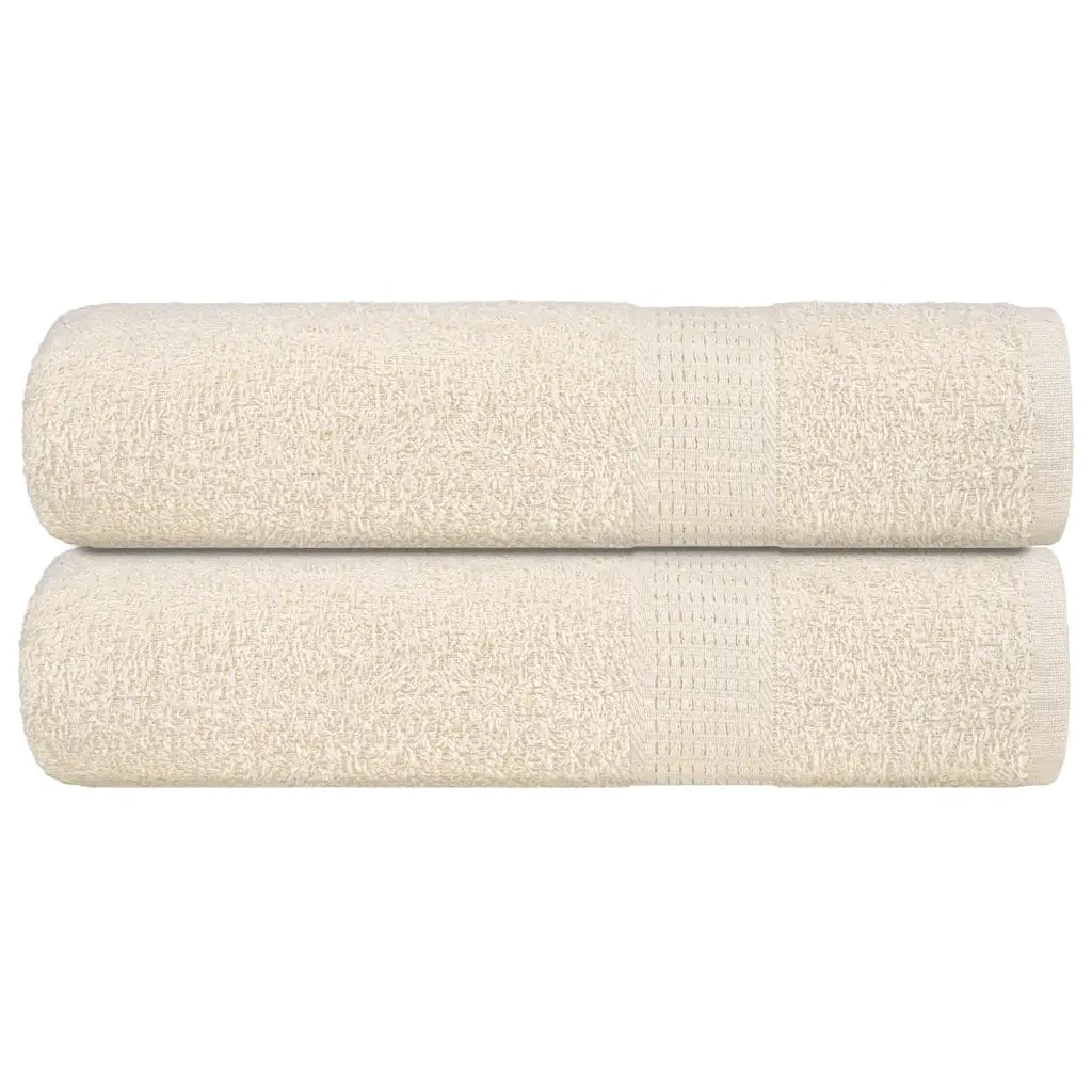 Asciugamani Doccia 2 pz Crema 70x140 cm 360 g/mÂ² 100% Cotone