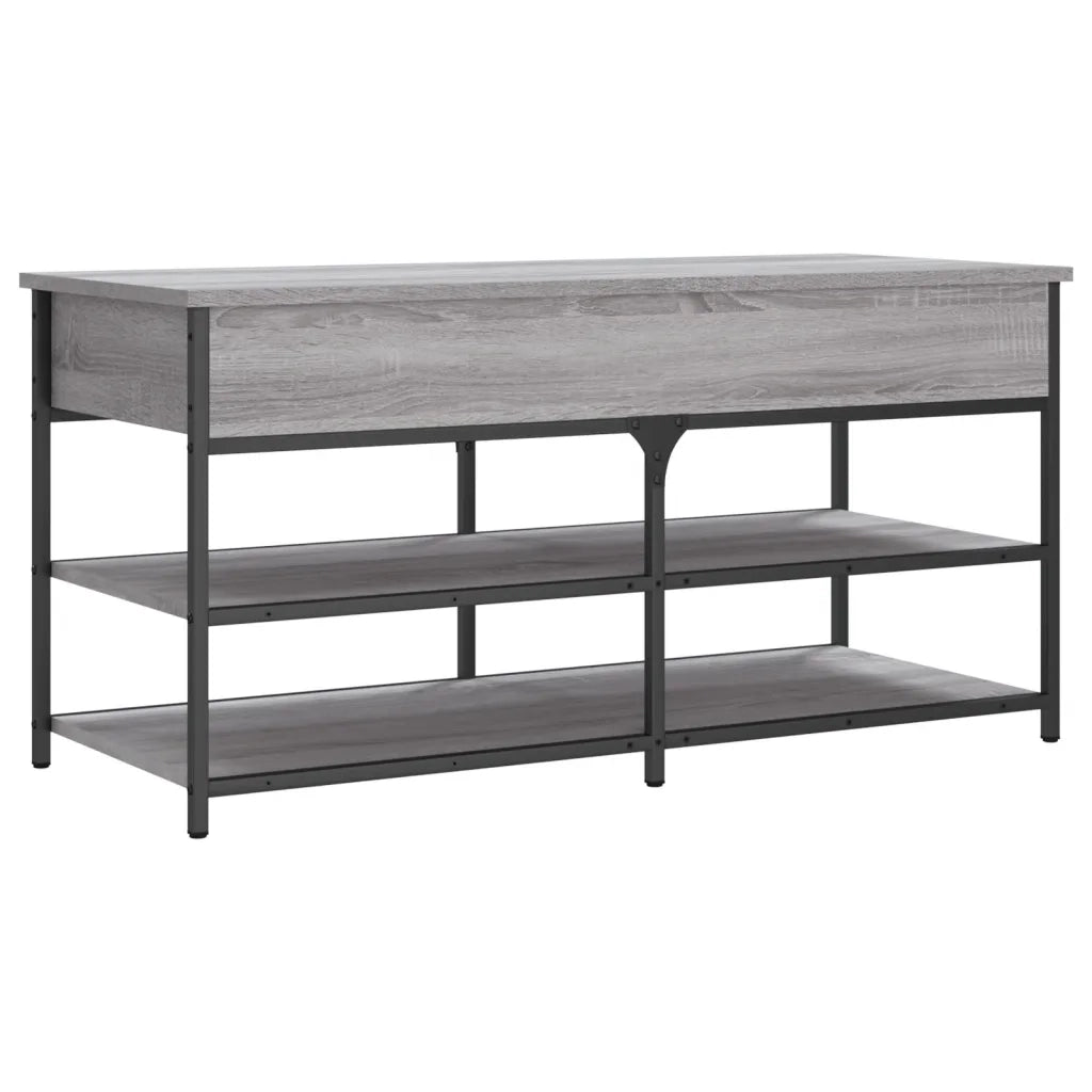 Panca Porta Scarpe-Sgabello-Panca Scarpiera Grigio Sonoma 100x42,5x50 Legno Multistrato