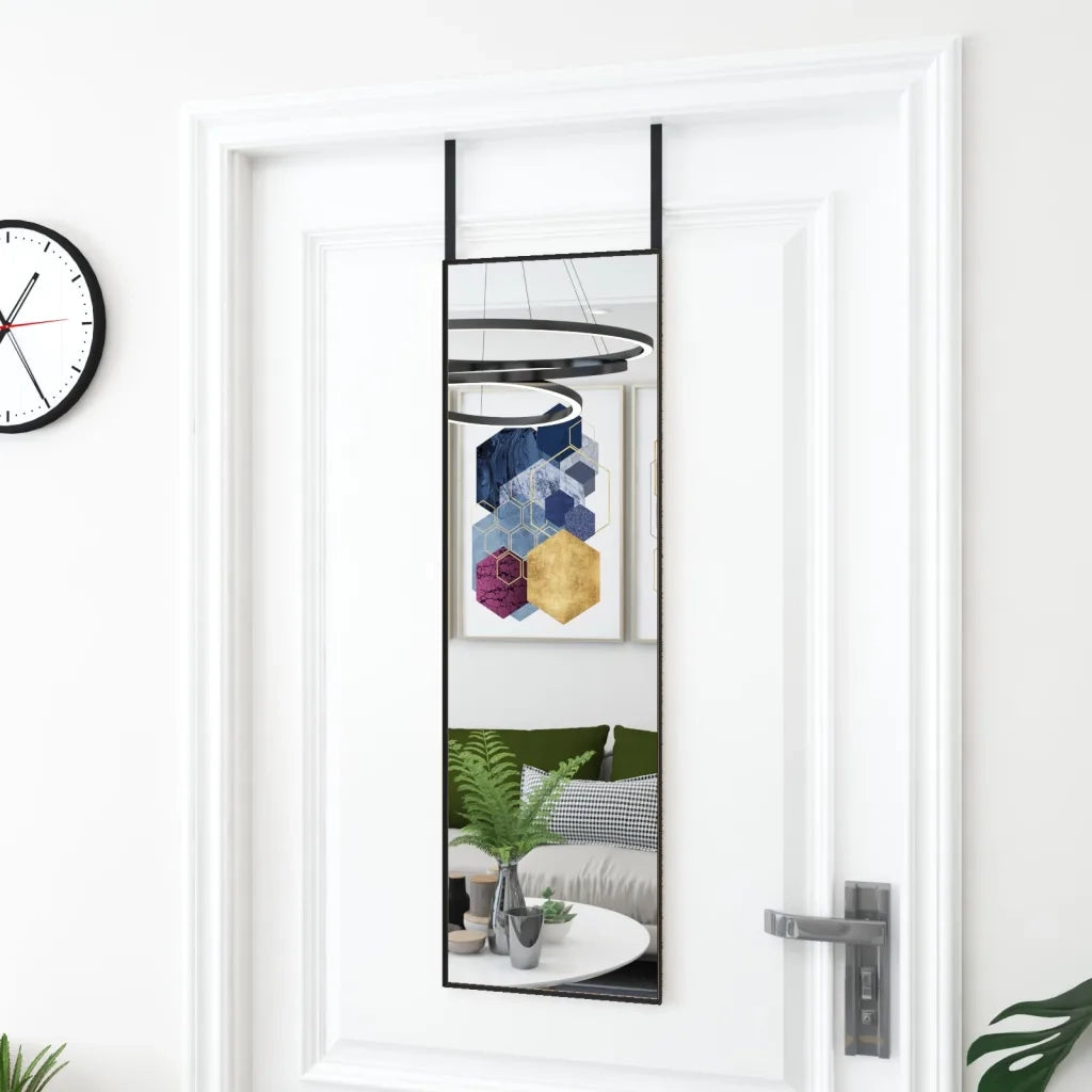 Specchio da Porta-Specchio da Appendere-Specchio Decorativo Nero 30x100 cm in Vetro e Alluminio