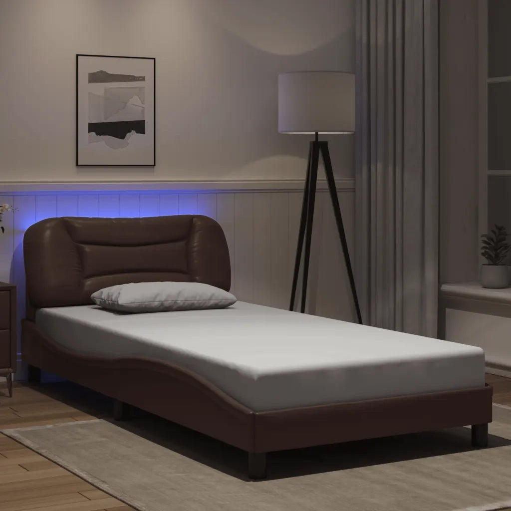 Giroletto con LED senza Materasso Hvar Marrone 100x200 cm 3213915