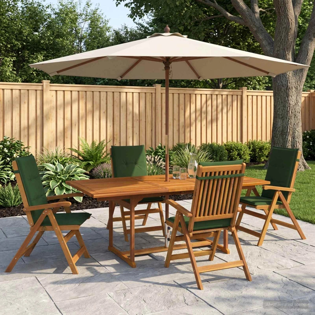 Set da pranzo da giardino 5 pezzi Naturale 3434523
