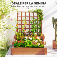 Fioriera con Grigliato a 3 Livelli 95x95x110 cm in Legno di Abete e Tessuto non Tessuto Marrone