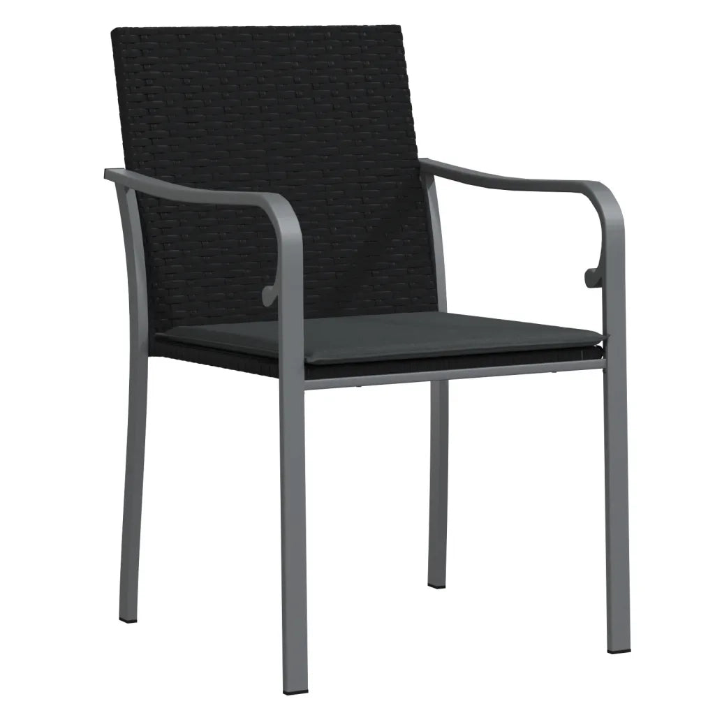 Set Pranzo da Giardino 5pz con Cuscini in Polyrattan e Acciaio 3186947