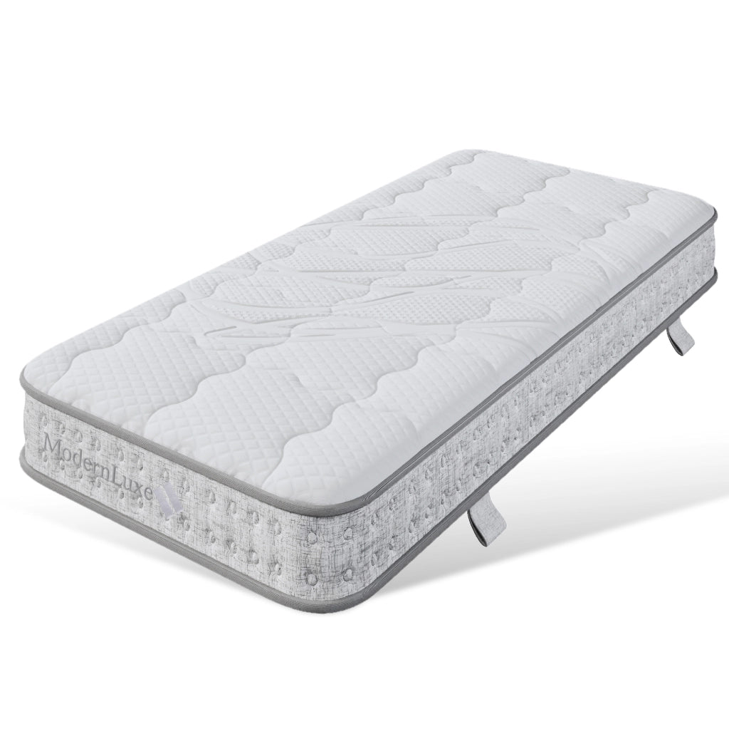 Materasso ibrido 7 zone 90x190 cm H3 in schiuma fredda e molle insacchettate; bianco