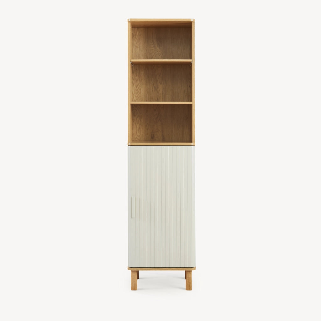 Set da 3 Pezzi per Bagno Ferrersp con Mobile da Terra Pensile da Parete e Mobile a Colonna - Effetto Rovere/Avena Oatmeal [en.casa]