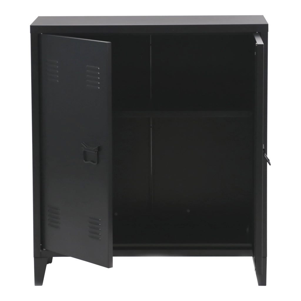 Armadietto da Ufficio Oripää in Acciaio 90 x 80 x 33 cm Nero [en.casa]