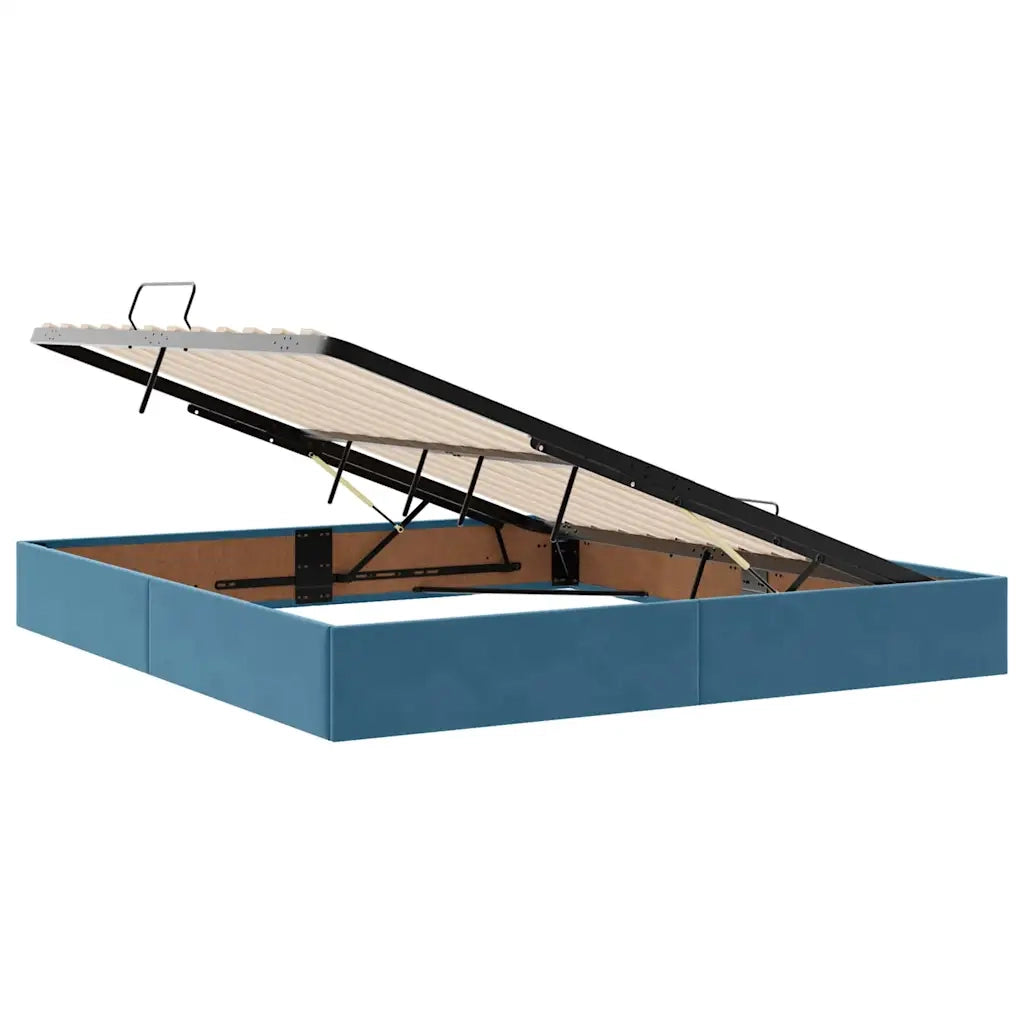 Letto con contenitore e materasso Blu Scuro 180 x 200 cm