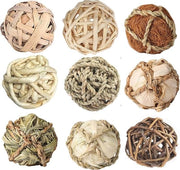 Giocattoli per conigli e piccoli animali - 9 pezzi Set di palline e rotoli naturali di graminacee