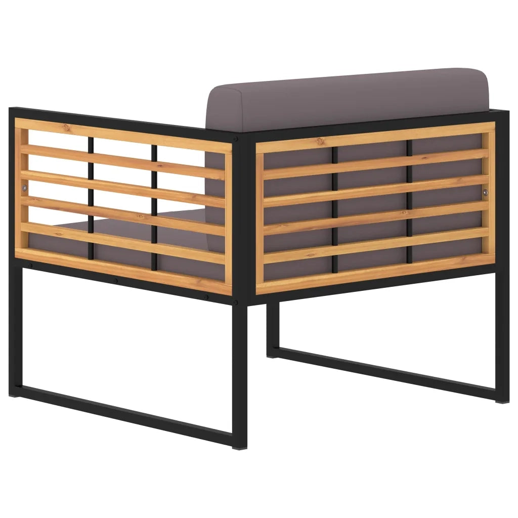 Sedie da Giardino con Cuscini 2 pz in Legno Acacia Grigio Scuro 46508