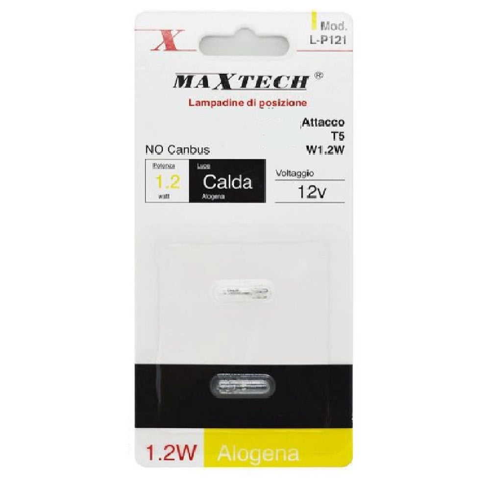 Trade Shop - Lampadine Di Posizione T5 L-p121 12 Volt 1.2 Watt Luce Calda Alogena No Canbus -