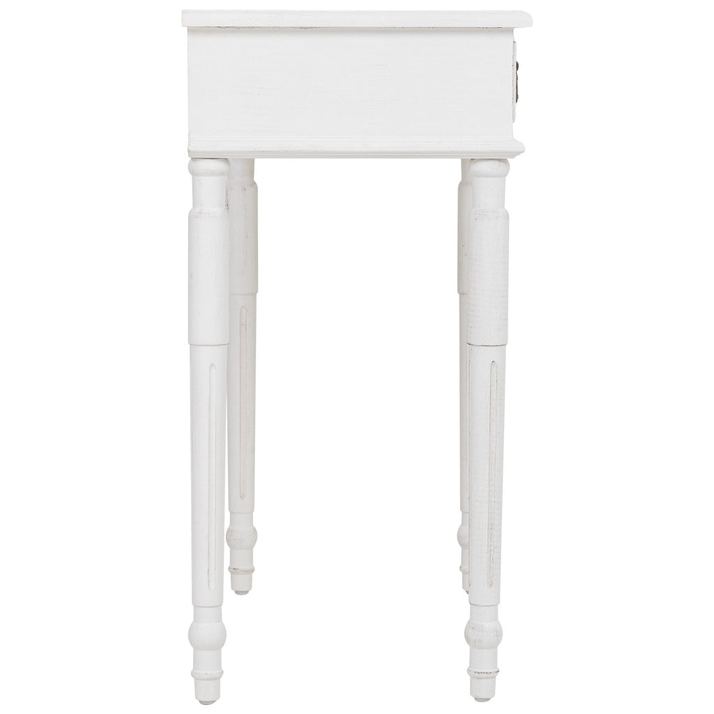 Tavolino da ingresso in legno bianco 71x36,5x74h cm