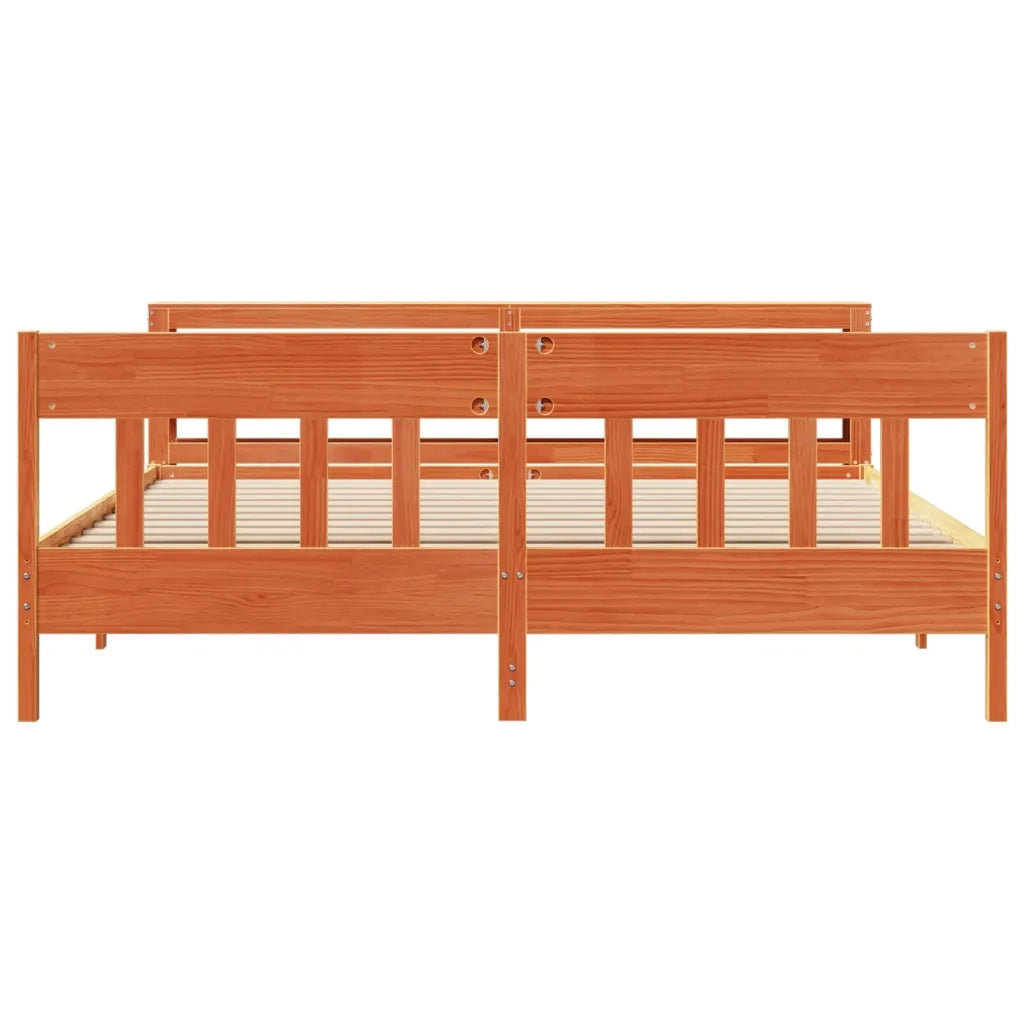 Letto senza Materasso Marrone Cera 200x200 cm in Legno di Pino 3306254