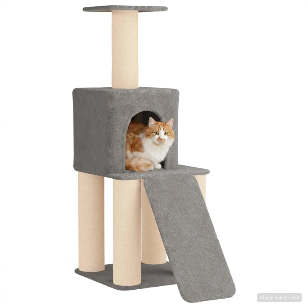 Albero per gatti con pali per graffiare in sisal Grigio Chiaro 42033043