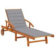 Lettino prendisole sedia a sdraio lettino prendisole letto da giardino mobili da esterno per patio con cuscino legno massello di acacia 02_0012371