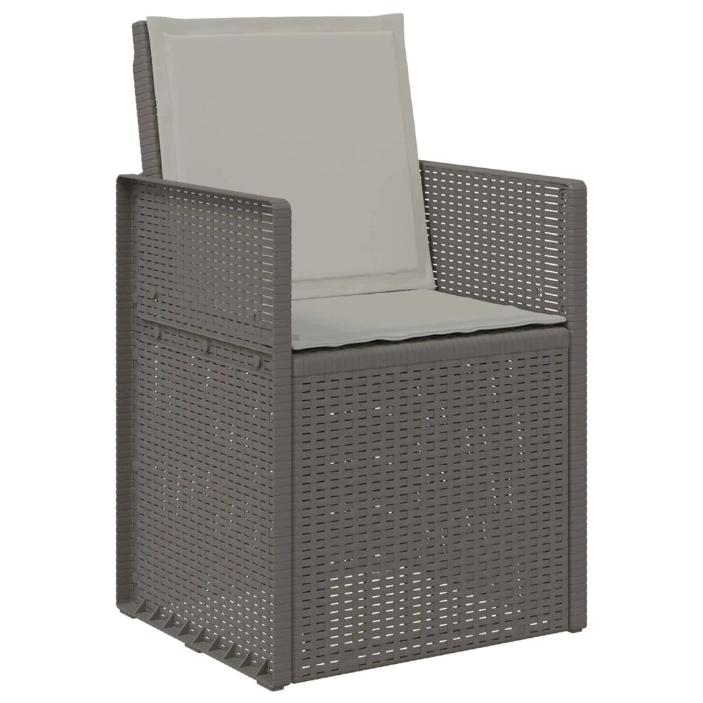 Set da Pranzo per Giardino con cuscino 7 pcs Grigio Chiaro PP