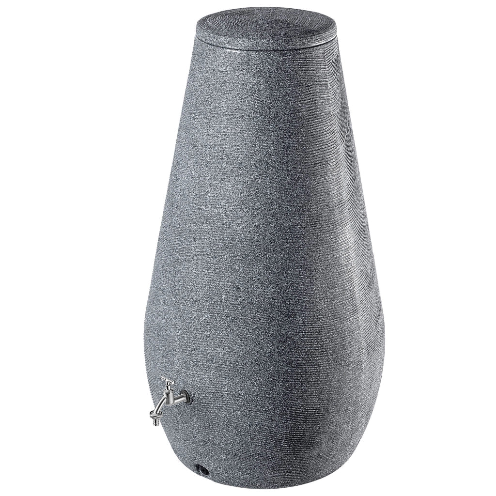 Serbatoio per acqua piovana KADAX 410L Contenitore per acqua a forma di barile + rubinetto con vaso 2 in 1 Grande