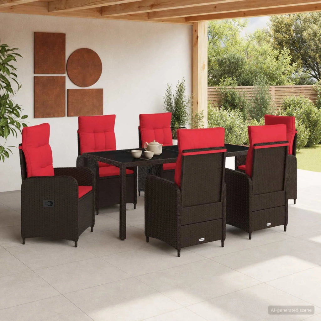 Set da pranzo per esterni 7 pz polyrattan 3422320