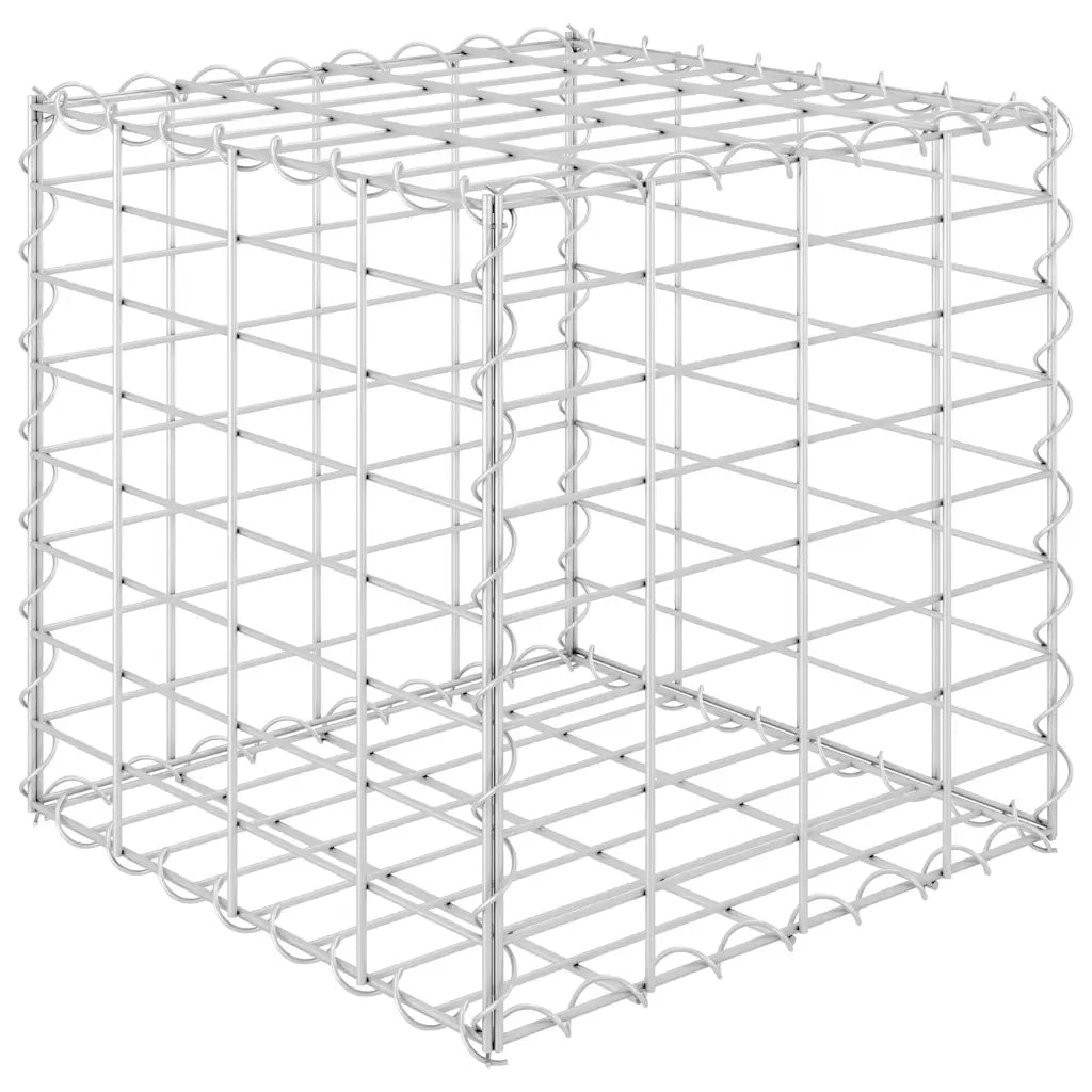 Gabbione Letto Rialzato a Cubo in Filo di Acciaio 40x40x40 cm 145649