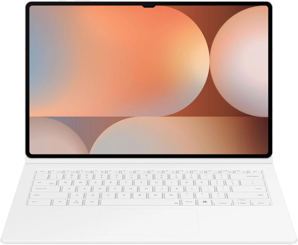 Book Cover Keyboard Custodia per tablet con tastiera retroilluminata per Galaxy Tab S9 Ultra | Tab S10 Ultra, Bianco