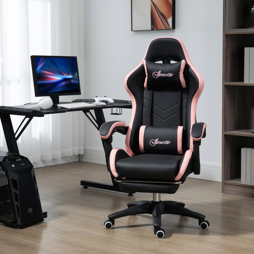 Poltrona da gaming ergonomica ¨C zephmum ¨C rosa 65x65x121-129 cm