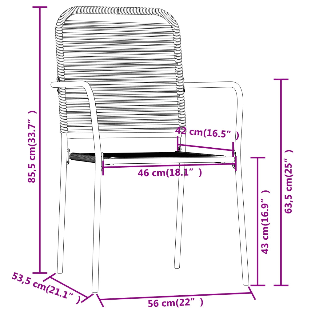 Set Mobili da Pranzo per Giardino 5 pz Nero cod mxl 36949