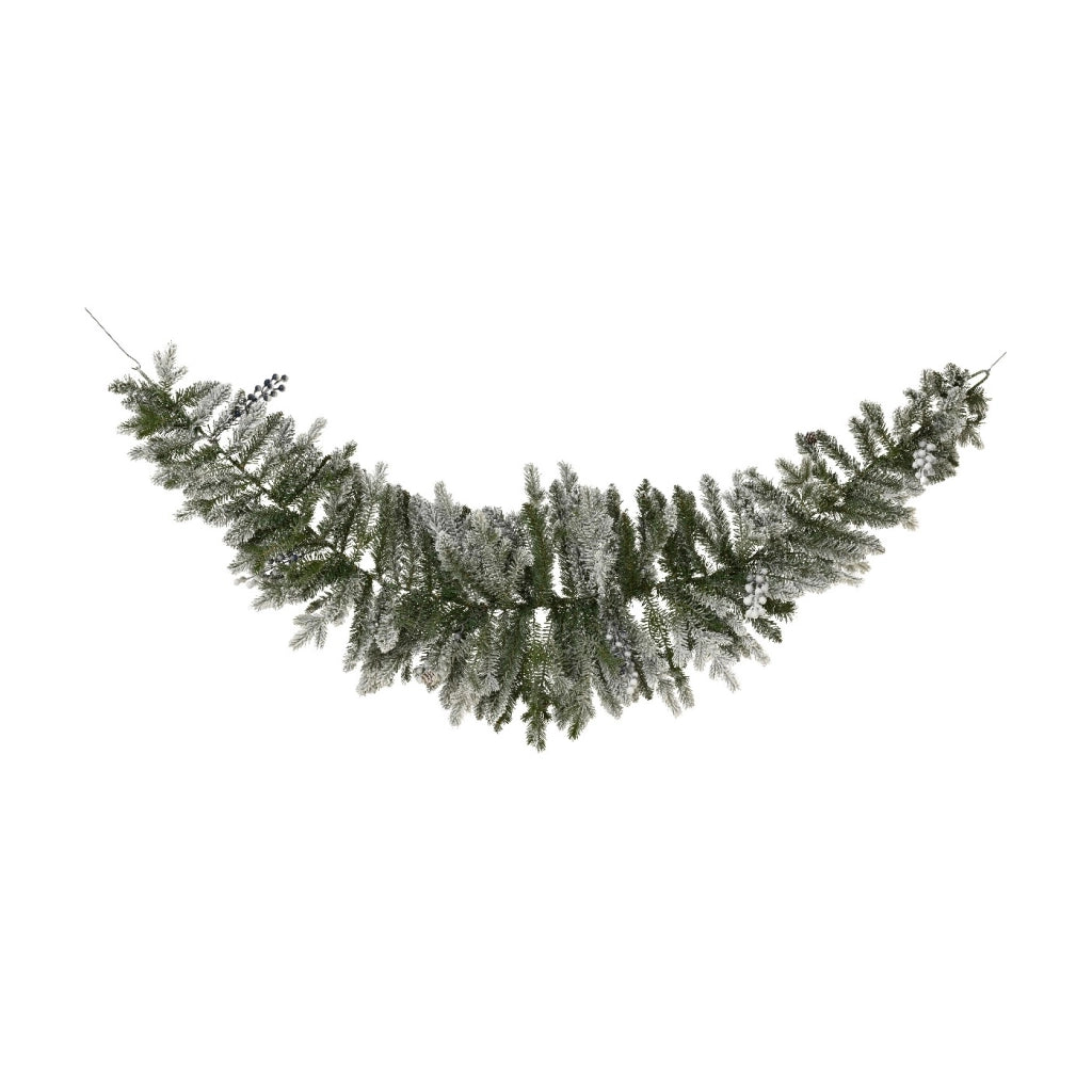 Ghirlanda Festone Aspen innevato D45 180cm