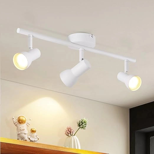 ZMH Faretto da soffitto bianchi 3 luci GU10 orientabili 350° metallo design moderno senza lampadina