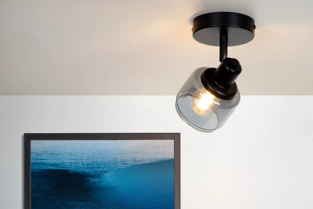 Lampada parete/soffitto nera BJORN 1xE14 40W Lucide