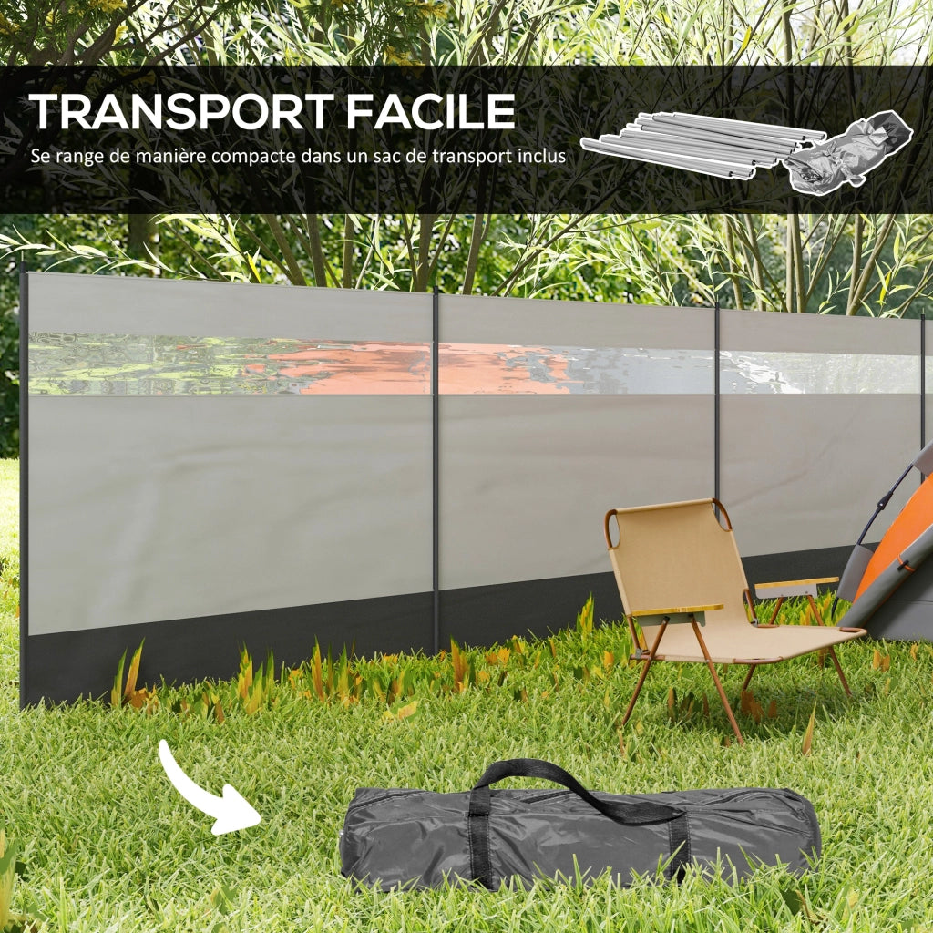 Paravento pieghevole da giardino ¨C zephmum ¨C grigio 725x140 cm
