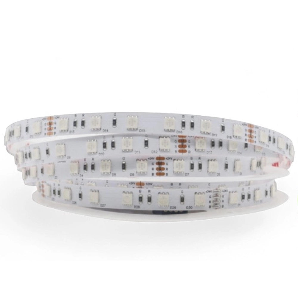 Trade Shop - Striscia Led Flessibile 500w Smd Rgb 60 Led/mt 24v Bobina Da 50 Mt Ip20 50m-24v-rgb -