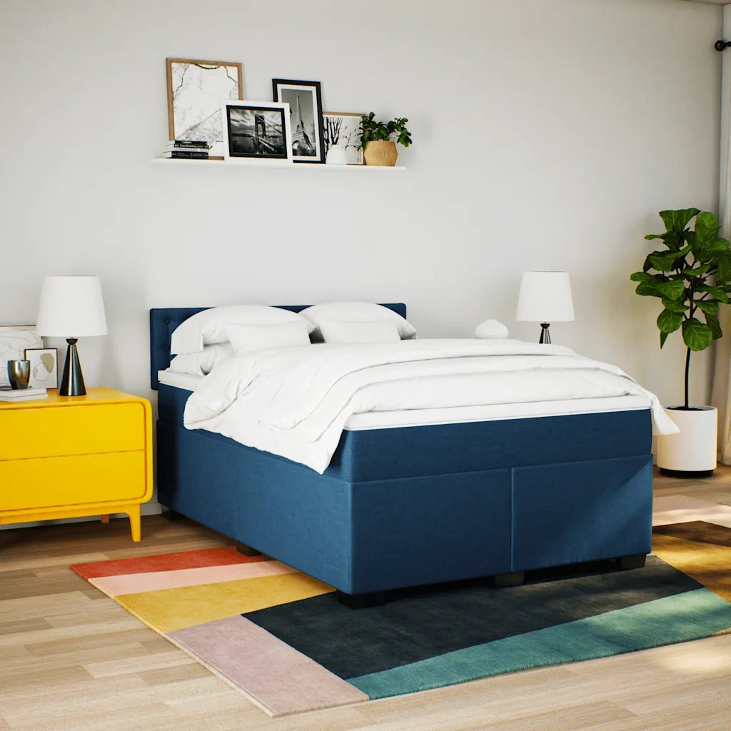 Giroletto a Molle con Materasso Blu 140x190 cm in Tessuto 3288203