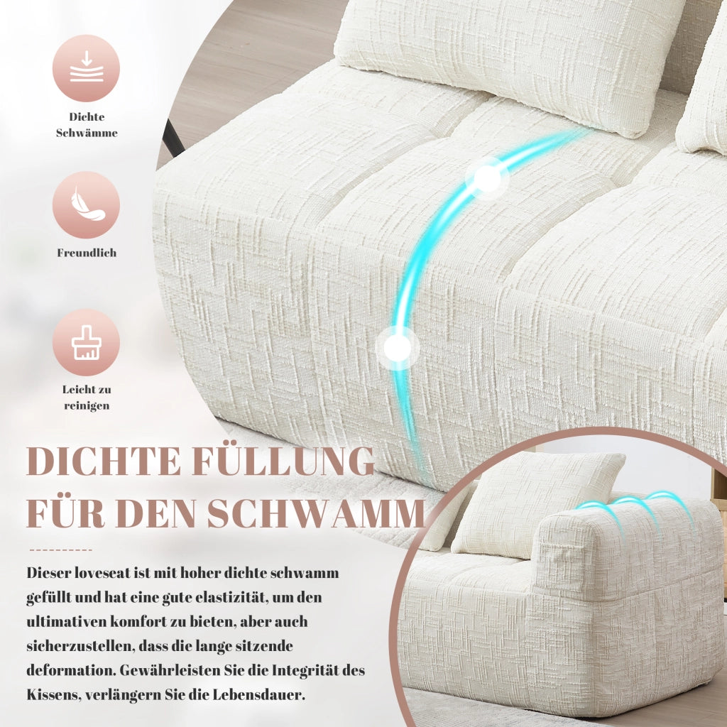 DIVANO Chaise Lounge 158x90x60 cm in Chenille Beige