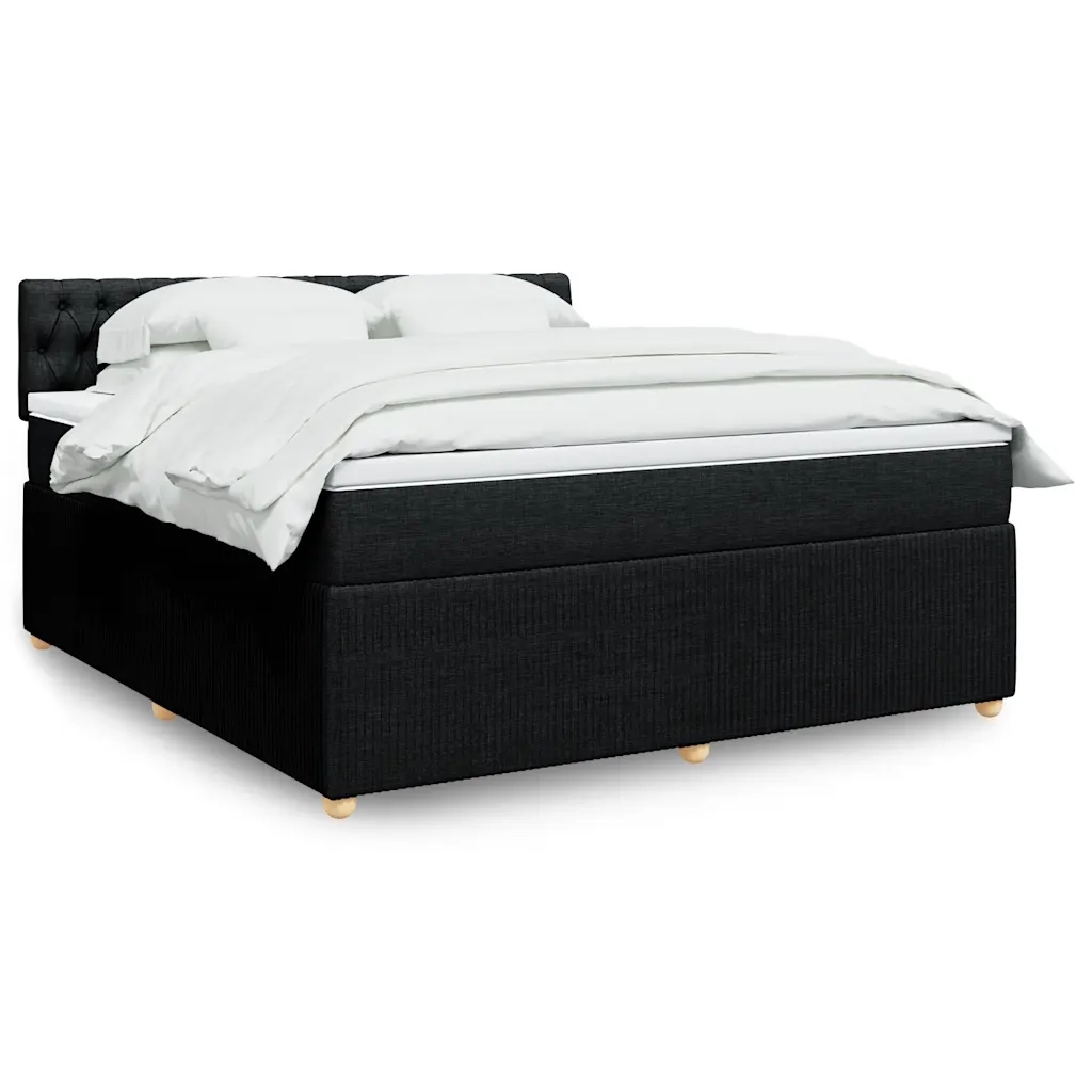 Giroletto a Molle con Materasso Nero 180x200 cm in Tessuto 3289844