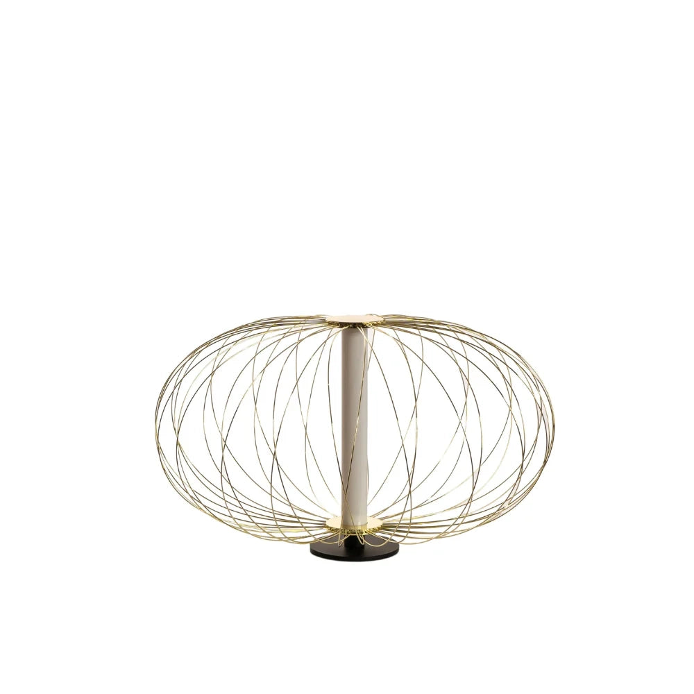 Lampada da tavolo LED Radiante in acciaio e acrilico ottone lucido | Duzzle