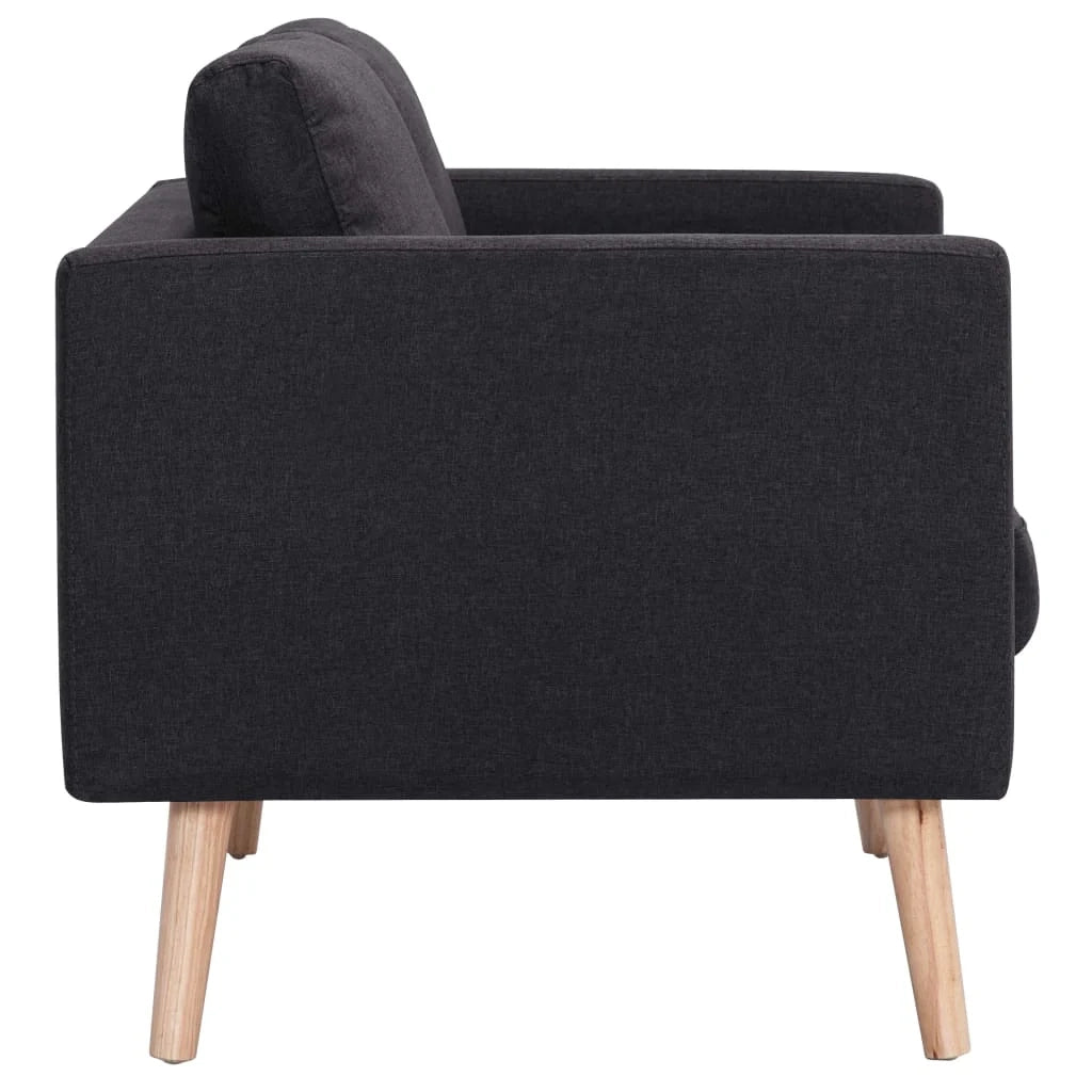 Divano a 2 posti per soggiorno salotto o arredamento di casa 116 x 70 x 73 cm tessuto nero 02_0019541