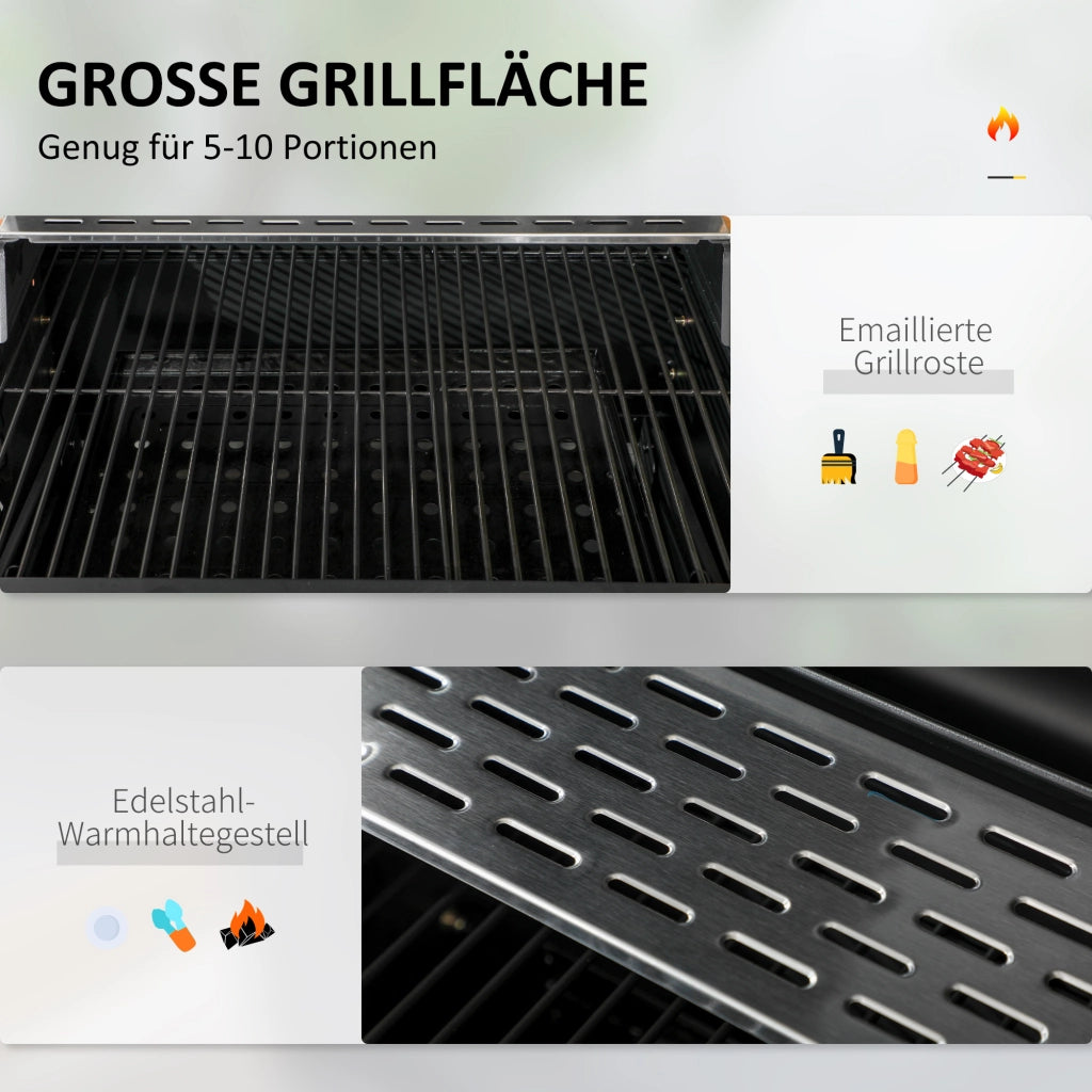 BARBECUE A CARBONELLA CON COPERCHIO 58 x 42 cm NERO