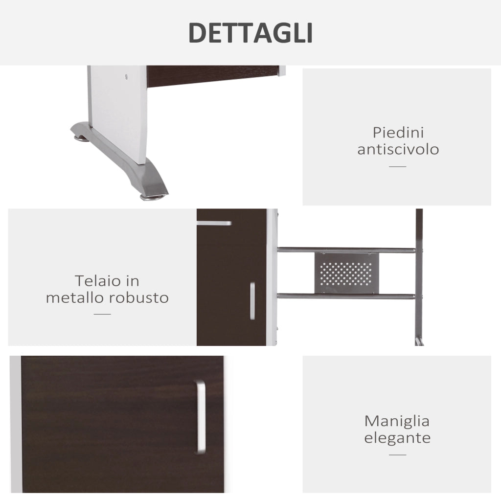 Scrivania da Ufficio in Legno con Cassetto ¨C Zephmum ¨C Color Noce 90x50x75 cm