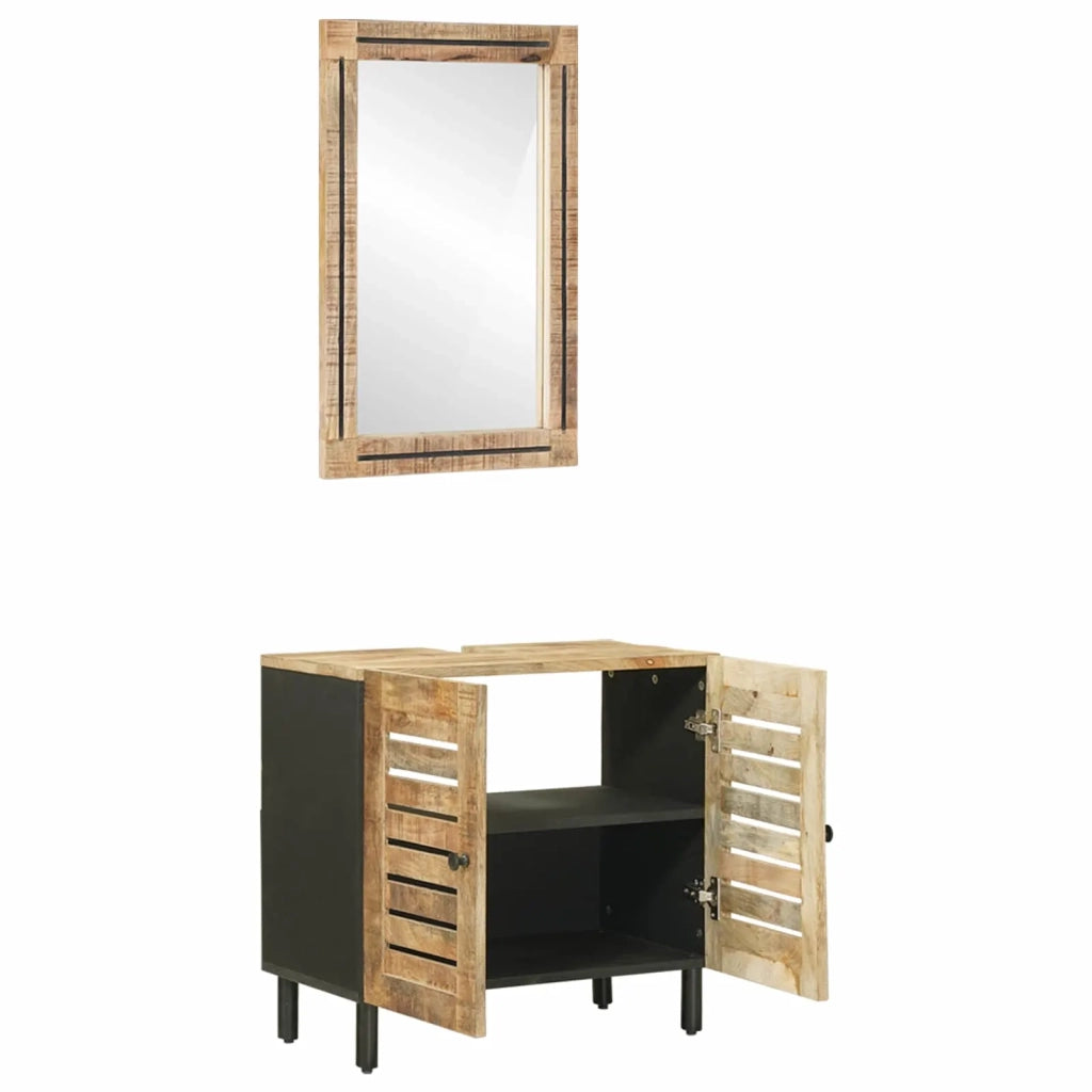 Set di Armadi da Bagno con porta 2 pcs Legno di mango massello 3310165