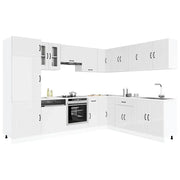 vidaXL Set Mobili da Cucina 14 pz Kalmar Bianchi Lucido in Truciolato