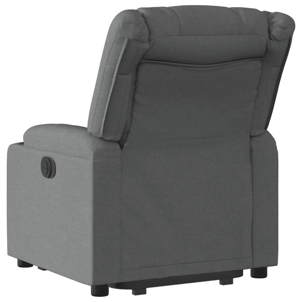 Poltrona Alzapersona Reclinabile Grigio Scuro in Tessuto 3206574