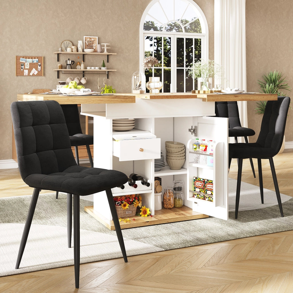 Tavolo da Pranzo Allungabile Pieghevole Salvaspazio ¨C MINIMAL ¨C Bianco, 110-140x80 cm, 4-6 Persone