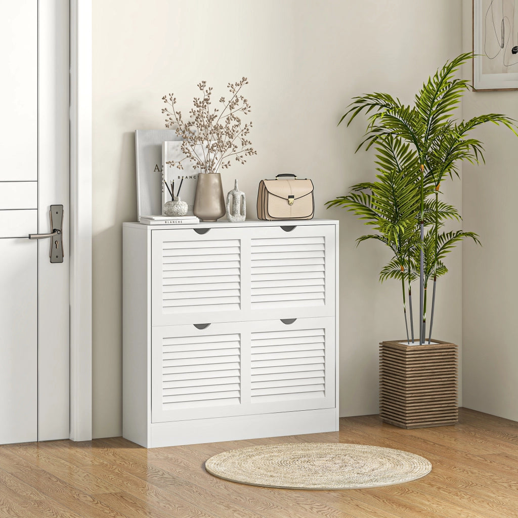 Scarpiera con cassetti e ripiani ¨C zephmum ¨C bianco 81.5x25x83cm