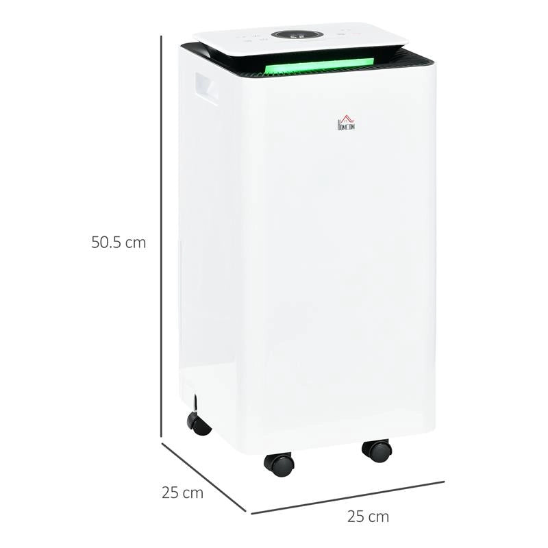 DEUMIDIFICATORE DA 12L IN ABS CON 5 MODALITÀ 2 VELOCITÀ E TIMER DA 24H 25X25X50.5 CM BIANCO E NERO